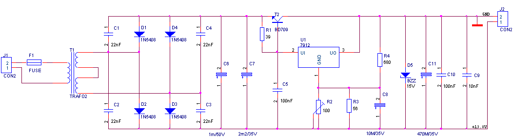 Schematic of CB station power supply
